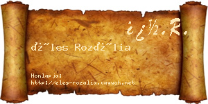 Éles Rozália névjegykártya