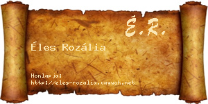 Éles Rozália névjegykártya
